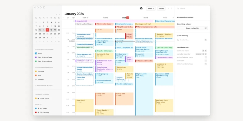 Notion запустил новое приложение Calendar