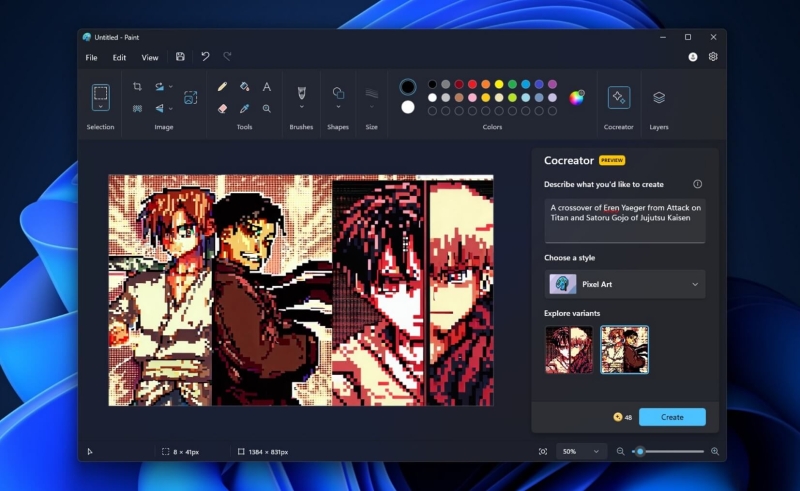 Paint для Windows 11 научился генерировать картинки с помощью ИИ