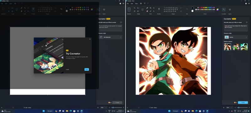Paint для Windows 11 научился генерировать картинки с помощью ИИ